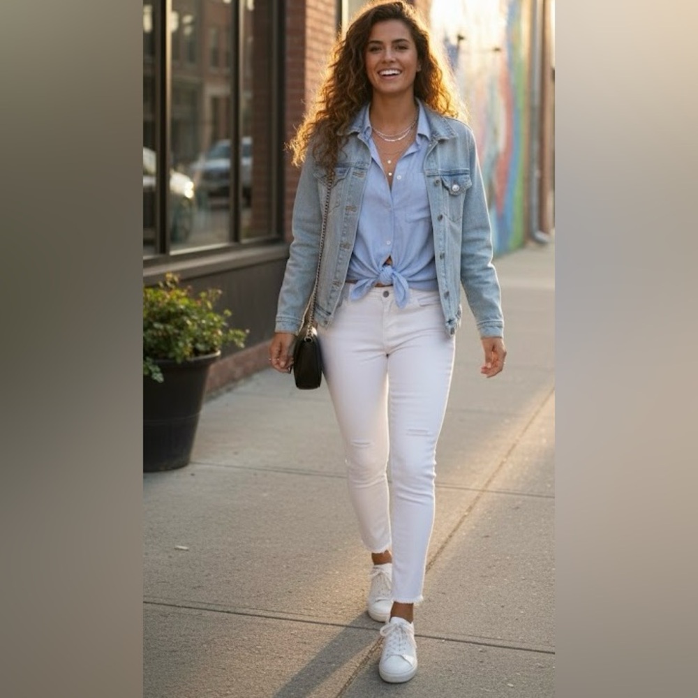 Women’s White jeans mind code